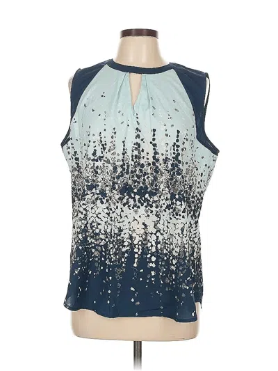 Pre-owned New York And Company Sleeveless Blouse In Blue