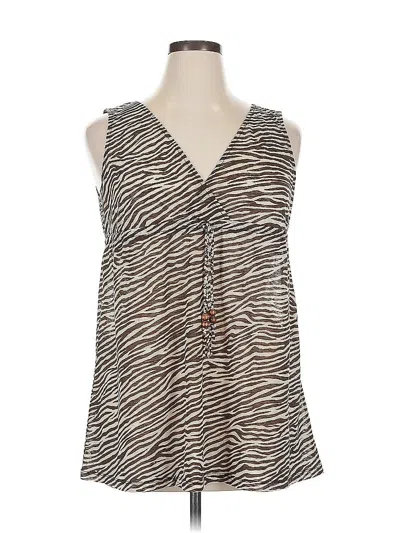 Pre-owned New York And Company Sleeveless Blouse In Brown