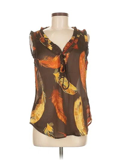 Pre-owned New York And Company Sleeveless Blouse In Brown