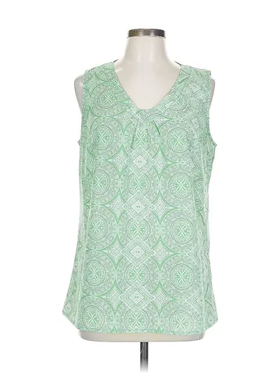 Pre-owned New York And Company Sleeveless Blouse In Green