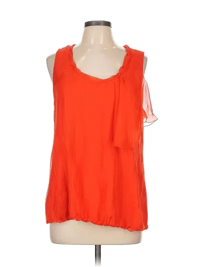 Pre-owned New York And Company Sleeveless Blouse In Orange