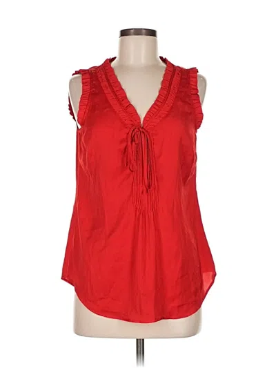 Pre-owned New York And Company Sleeveless Blouse In Red