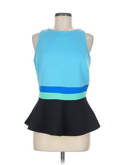 Pre-owned New York And Company Sleeveless Top Blue Halter Neckline Tops