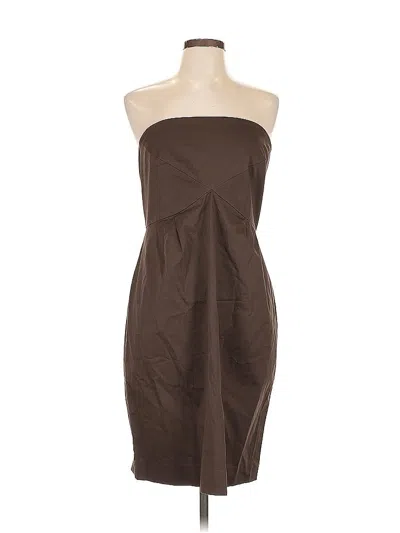 New York And Company Sleeveless Top Brown Strapless Neckline Tops