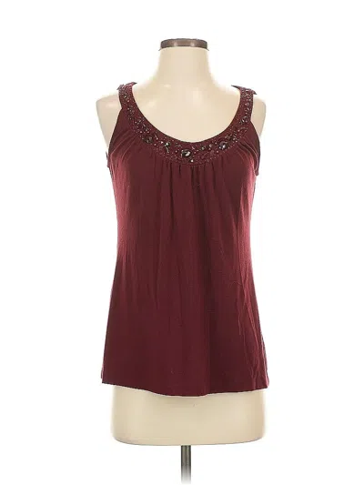 Pre-owned New York And Company Sleeveless Top Burgundy Scoop Neck Tops