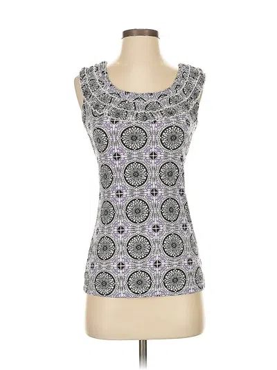Pre-owned New York And Company Sleeveless Top Gray Print Pattern Scoop Neck Tops