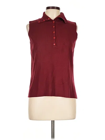 Pre-owned New York And Company Sleeveless T-shirt In Burgundy