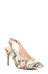 New York And Company Steph Snake Embossed Pointed Toe Slingback Pump In Floral