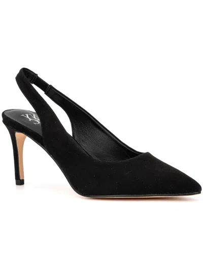 New York And Company Steph Womens Faux Suede Pumps In Black