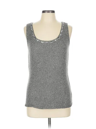 Pre-owned New York And Company Sweater Vest In Silver