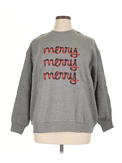 New York And Company Sweatshirt In Gray