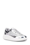New York And Company Tana Platform Sneaker In Silver Glitter