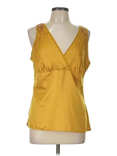 Pre-owned New York And Company Tank Top Gold Plunge Neckline Tops