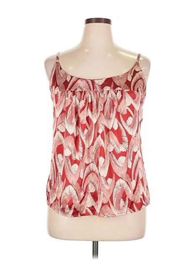 Pre-owned New York And Company Tank Top Red Paisley Pattern Scoop Neck Tops