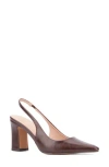 New York And Company Theresa Womens Solid Slingback Heels In Chocolate