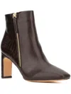 New York And Company Una Womens Faux Leather Embossed Chelsea Boots In Gold