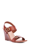 New York And Company Velma Wedge Sandal In Brown