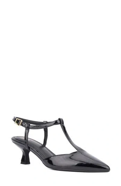 New York And Company Vina T-strap Pump In Black Patent