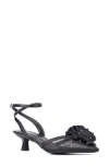 New York And Company Violetta Flower Pump In Black