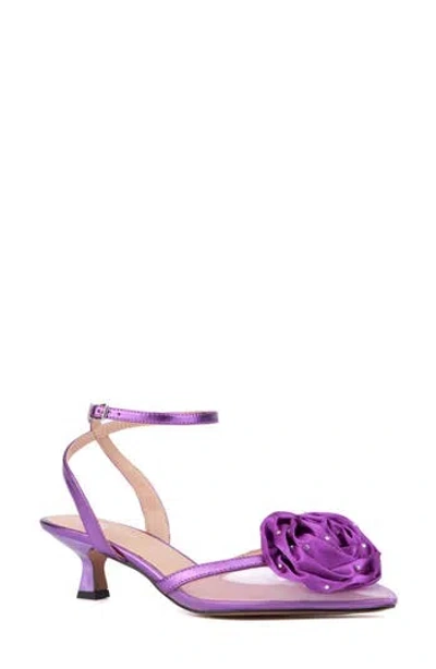 New York And Company Violetta Flower Pump In Purple