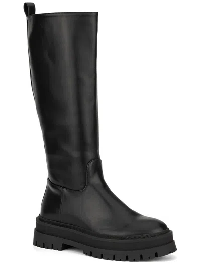 New York And Company Viv Boot Womens Tall Platform Knee-high Boots In Black