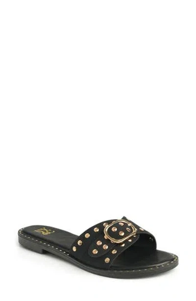 New York And Company Westly Buckle Slide Sandal In Black