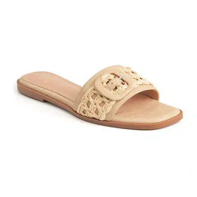 New York And Company Womens Amber Slide Sandals In Neutral