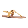 New York And Company Womens Angelica T-strap Flat Sandals In Gold