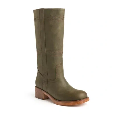 New York And Company Womens Cady Stacked Heel Over The Knee Boots In Multi