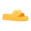 New York And Company Womens Camilia Flower Slide Flat Sandals In Yellow
