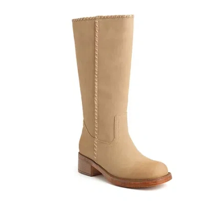 New York And Company Womens Carmen Stacked Heel Over The Knee Boots In Brown