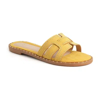 New York And Company Womens Dulcy Slide Sandals In Gold