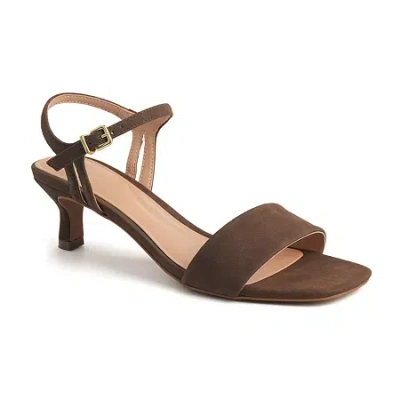 New York And Company Womens Garnet Heeled Sandals In Brown