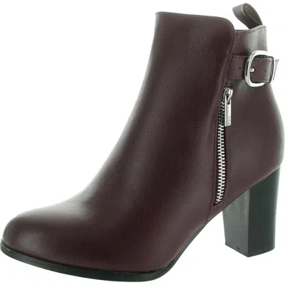New York And Company Womens Padded Insole Faux Leather Booties In White