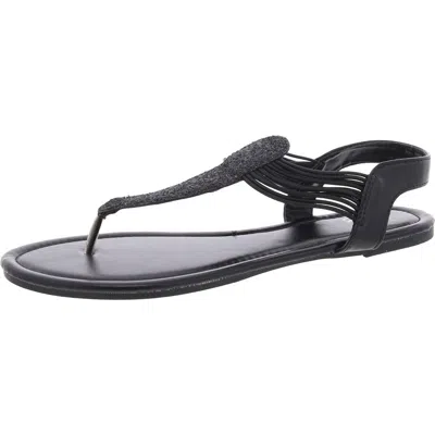 New York And Company Womens Padded Insole Man Made Thong Sandals In Black