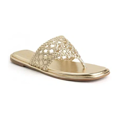 New York And Company Womens Phillipa Slide Sandals In Gold