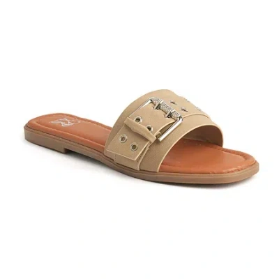 New York And Company Womens Rey Slide Sandals In Brown