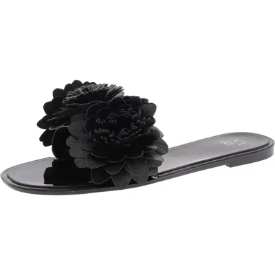 New York And Company Womens Rosette Manmade Jelly Sandals In Black