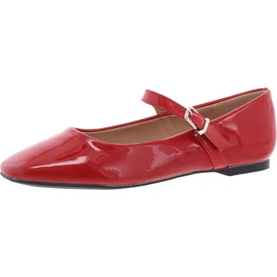 New York And Company Womens Solid Man Made Ballet Flats In Red Patent