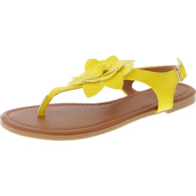 New York And Company Womens Thong Flat Thong Sandals In Yellow