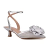 New York And Company Womens Violetta Heeled Sandals In Silver