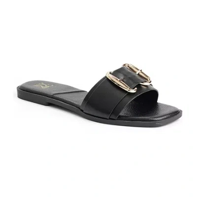 New York And Company Womens Wenda Slide Sandals In Black
