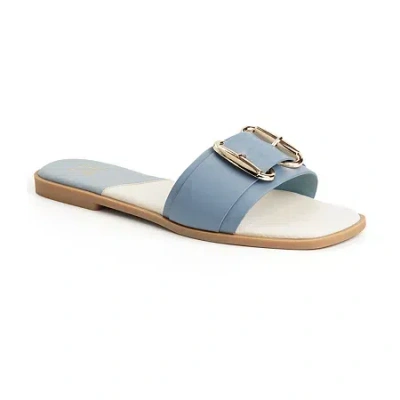 New York And Company Womens Wenda Slide Sandals In Blue