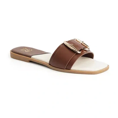 New York And Company Womens Wenda Slide Sandals In Brown