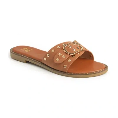 New York And Company Womens Westly Slide Sandals In Orange