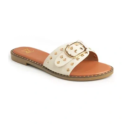 New York And Company Womens Westly Slide Sandals In White