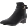 New York And Company Womens Zipper Manmade Ankle Boots In Black