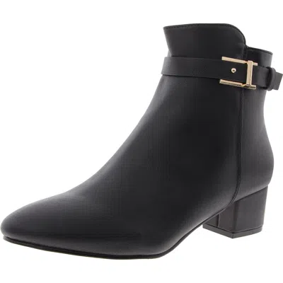 New York And Company Womens Zipper Manmade Ankle Boots In Black