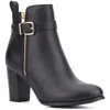 New York And Company Angie Womens Faux Leather Ankle Boots In Black