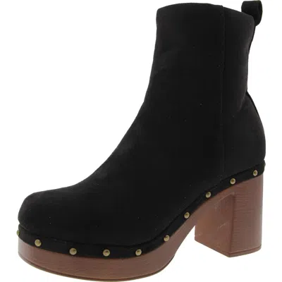 New York And Company Womens Zipper Manmade Ankle Boots In Black
